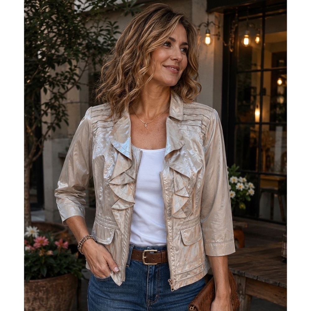 White House Black Market Military Jacket Womens 2 Beige Peplum - Picture 1 of 10